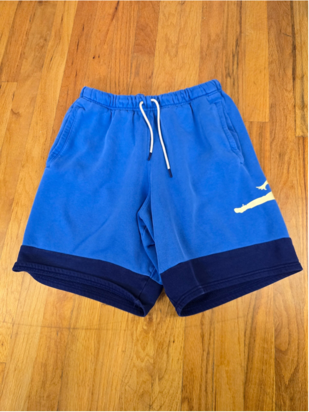 Jordan Jumpman Men’s Medium Fleece Shorts Blue Navy Oversized Logo Basketball